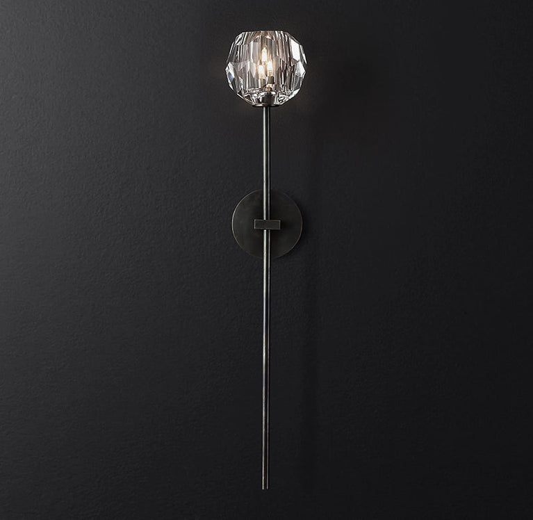 Bille De Clear Crystal Ball Wall Sconce 28"H