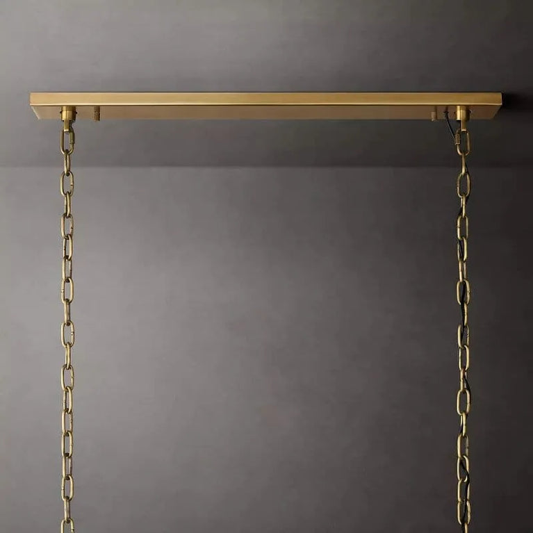 Harlowe Calcite Rectangular Chandelier 74" for Living room