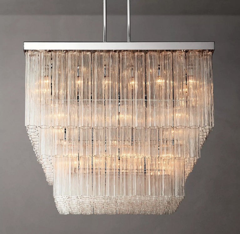 Caesar Glass Tube Square Chandelier 45"