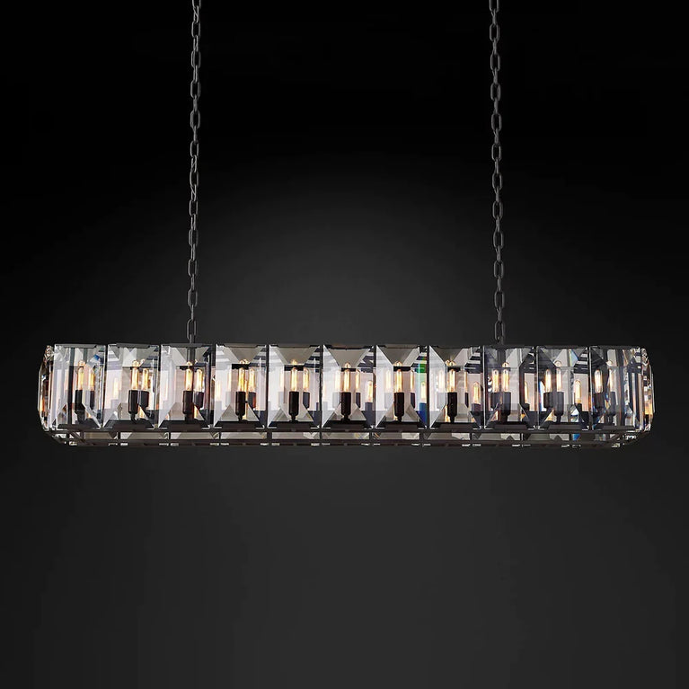 Jean Harlow Crystal Rectangular Chandelier 74"