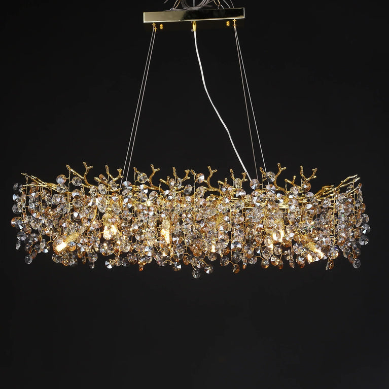 North Rectangular Branch Chandelier Crystal for Dinning