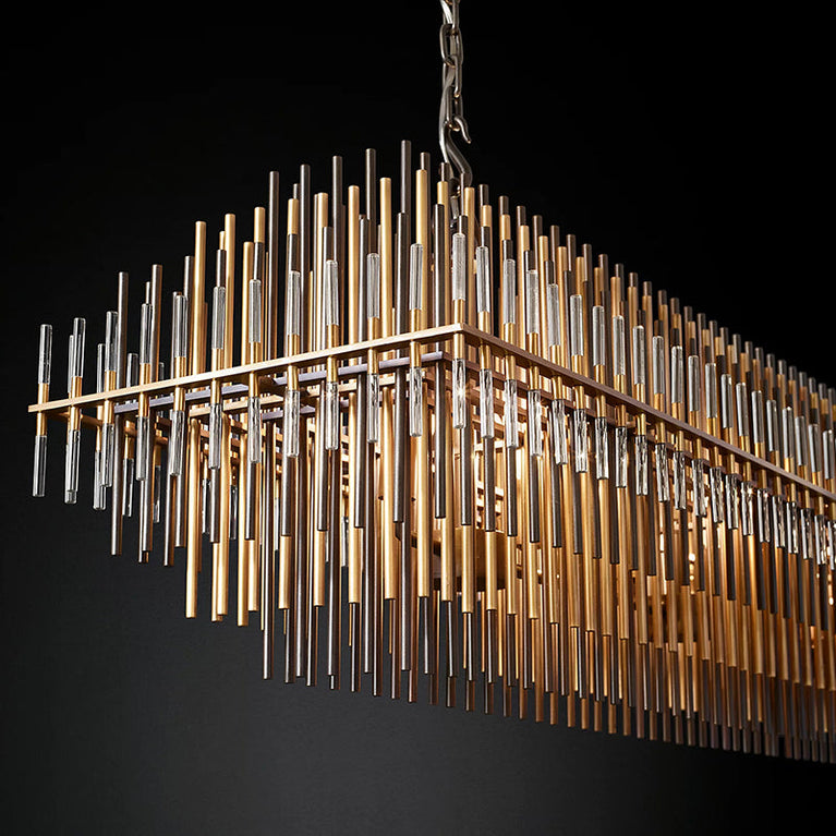 Emile Industrial Wind Rectangular Chandelier 54"