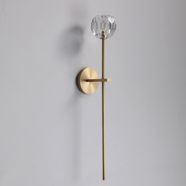 Bille De Clear Crystal Ball Wall Sconce 28"H