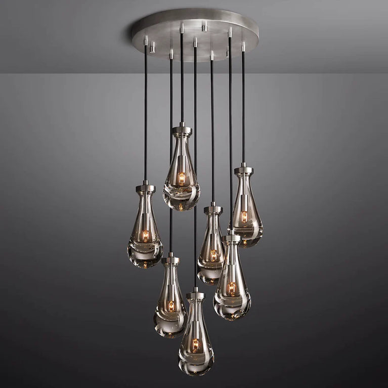 Raindrop Modern Round 18'' 7-Light Chandelier For Living Room