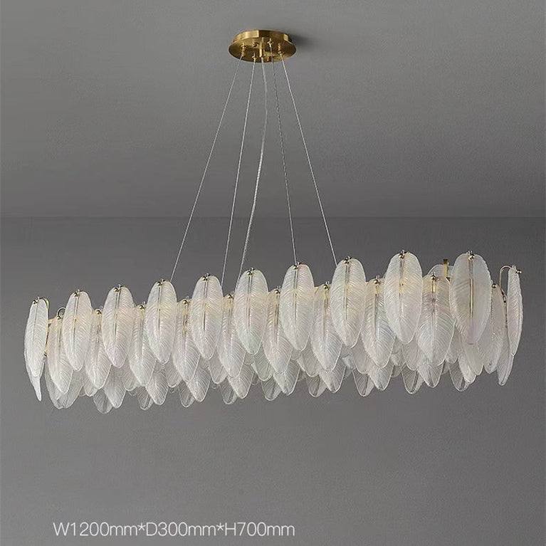 Gilbert Feather rectangular Chandelier, Luxury Chandelier Bedroom