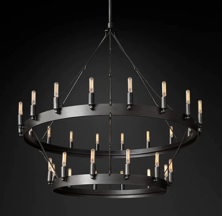 Camino Vintage Filament 2-Tier Round Chandelier