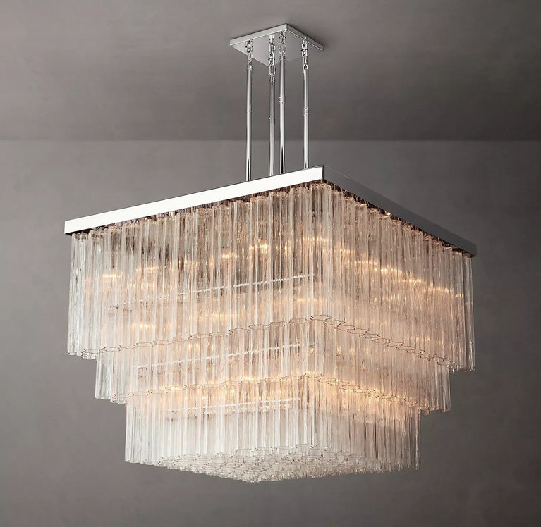 Caesar Glass Tube Square Chandelier 45"