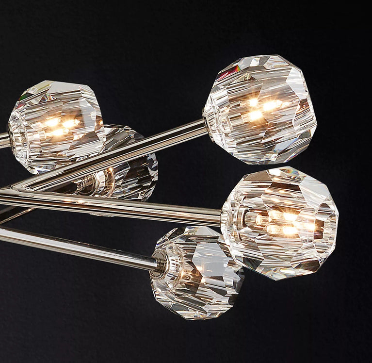 Boule De Cristal Clear Glass Ball Modern Round Chandelier Light 60"