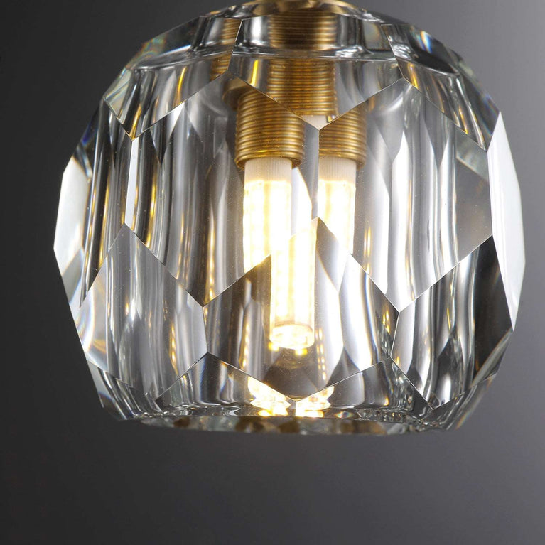 Bille De Clear Crystal Double Ball Pendant Lighting