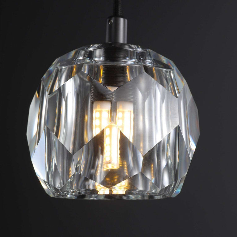 Bille De Clear Crystal Double Ball Pendant Lighting