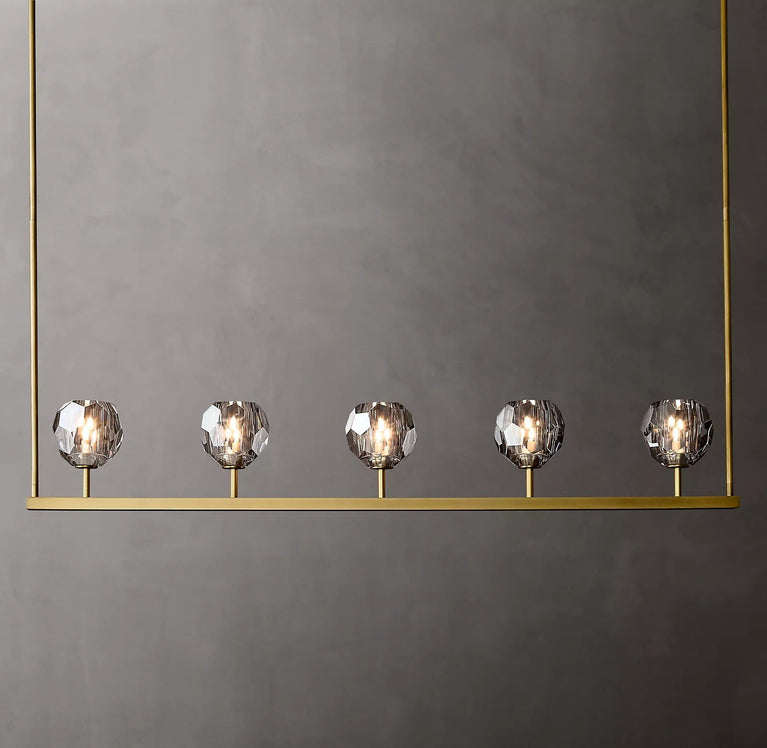 Boule De Cristal Smoke Glass Minimalist Linear Chandelier 48"