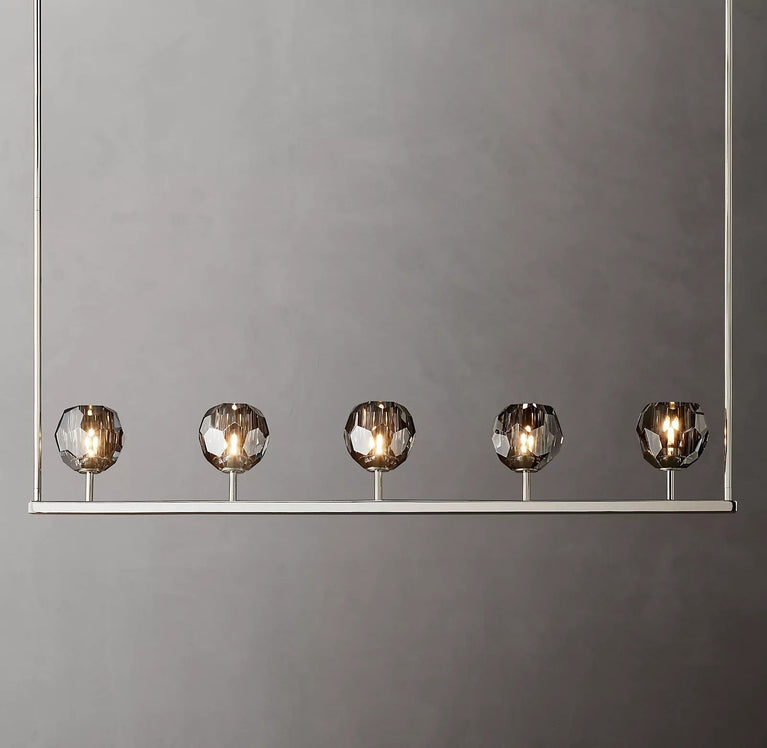 Boule De Cristal Smoke Glass Minimalist Linear Chandelier 48"