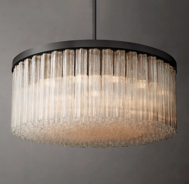 Caesar Glass Tube Round Chandelier 60"