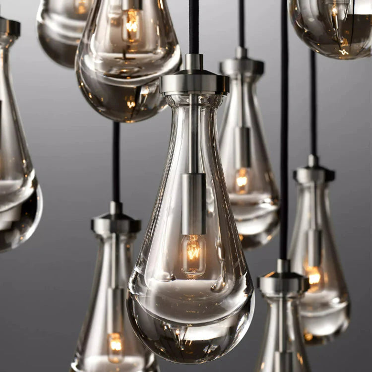Raindrop Glass Round Chandelier 47"