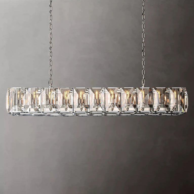 Jean Harlow Crystal Rectangular Chandelier 74"