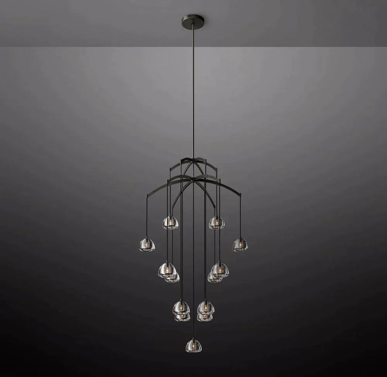 Hemisphere Modern Glass Linear Chandelier 72''