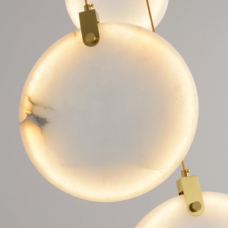 Queenie Marble Disc Round Chandelier For Loft