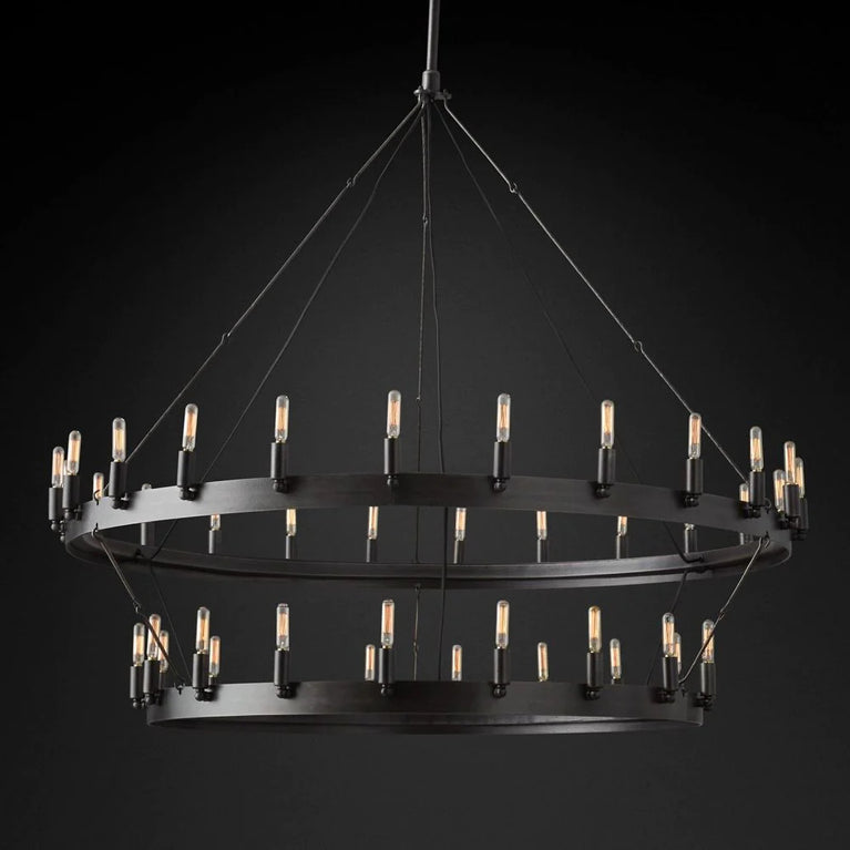 Camino Vintage Filament 2-Tier Round Chandelier