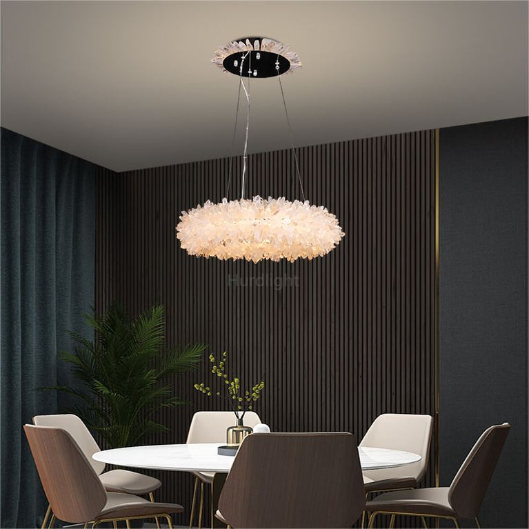 Primary Crystal Cluster Halo Modern Chandelier chandeliers for dining room,chandeliers for stairways,chandeliers for foyer,chandeliers for bedrooms,chandeliers for kitchen,chandeliers for living room Rbrights 23.6"D