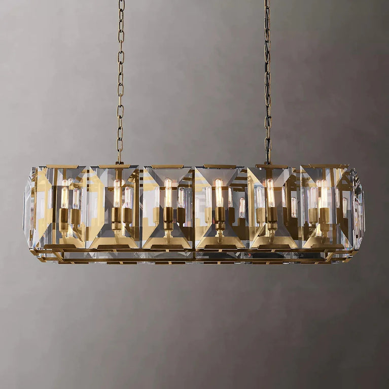 Jean Harlow Crystal Rectangular Chandelier 62"