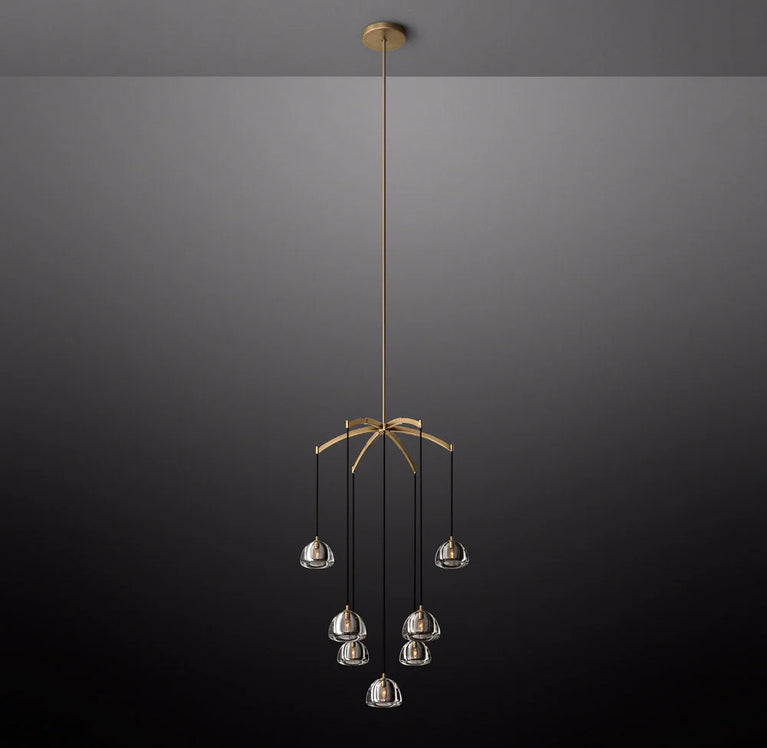 Hemisphere Modern Glass Round Chandelier 36''