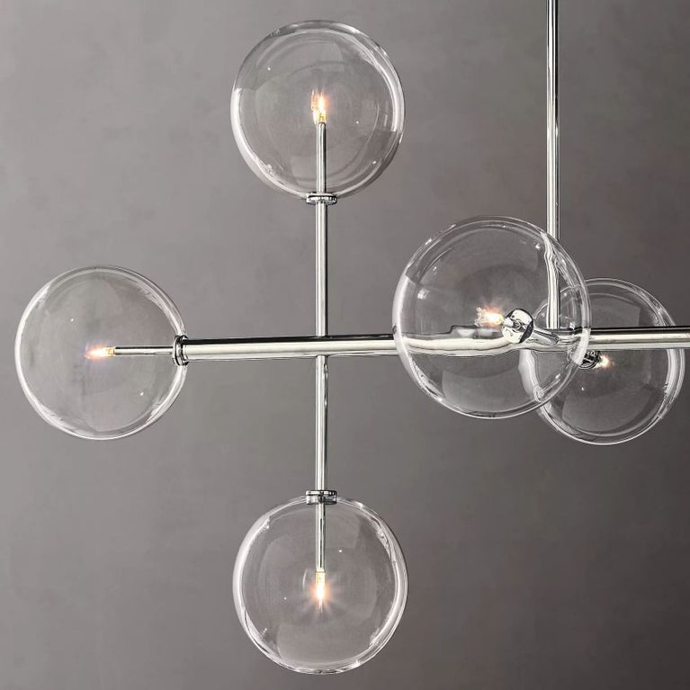 Sierra Glass Globe Modern Linear Chandelier 72"W