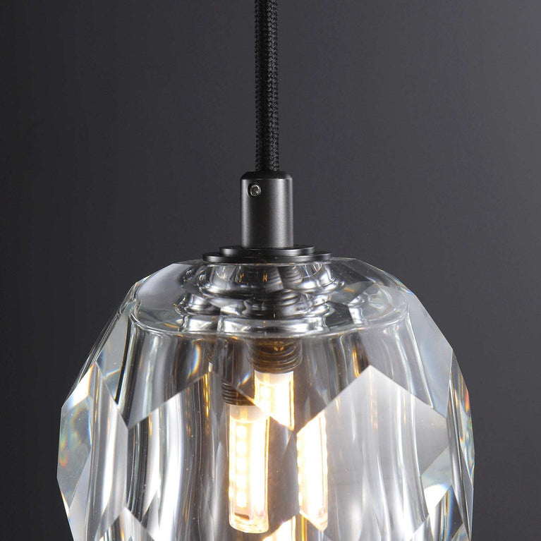 Bille De Clear Crystal Double Ball Pendant Lighting