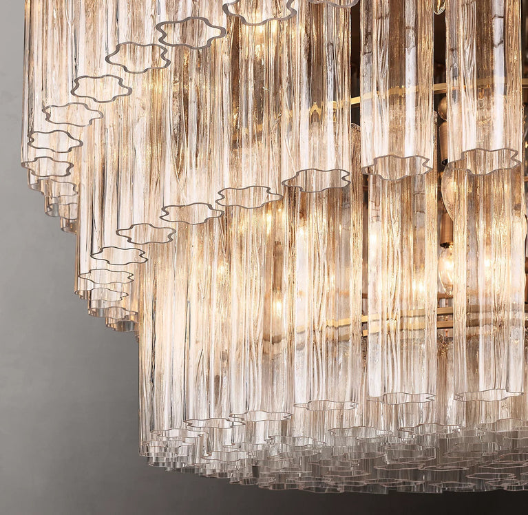 Caesar Glass Tube 3-Tier Round Chandelier 36"