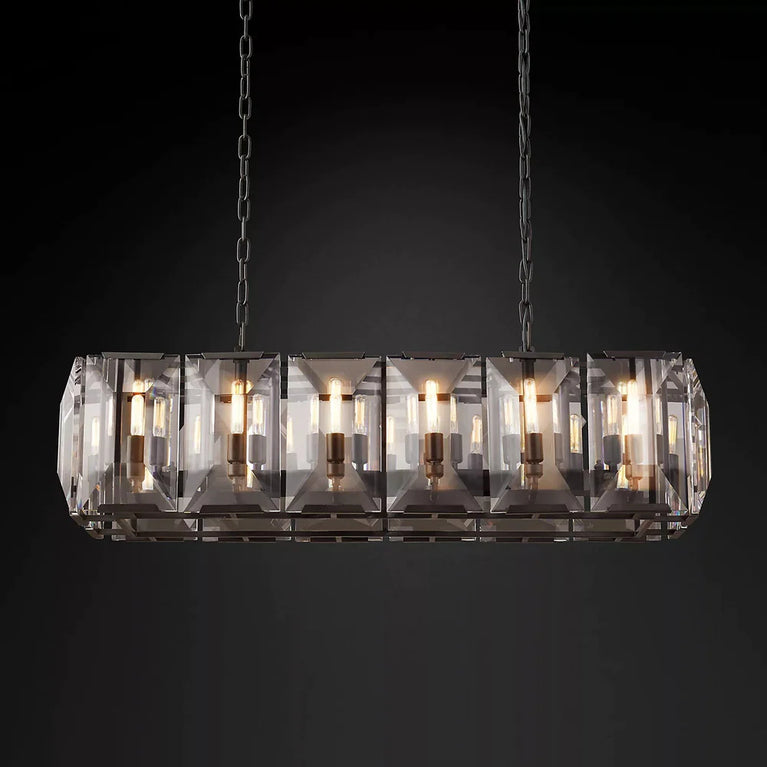 Jean Harlow Crystal Rectangular Chandelier 62"