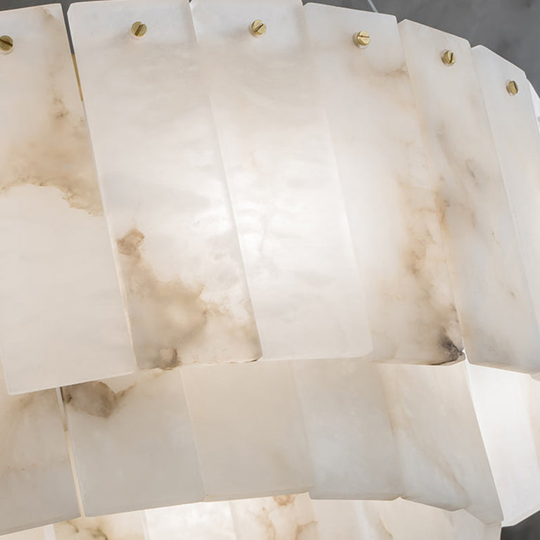 Victoria Alabaster Modern Round Chandelier