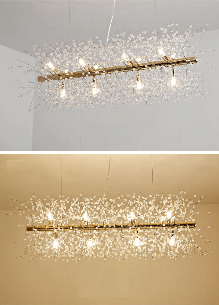 Glenn Modern Golden Crystal Long chandelier Diameter 28 Inch 35 Inch