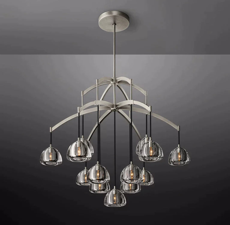 Hemisphere Modern Glass Linear Chandelier 72''