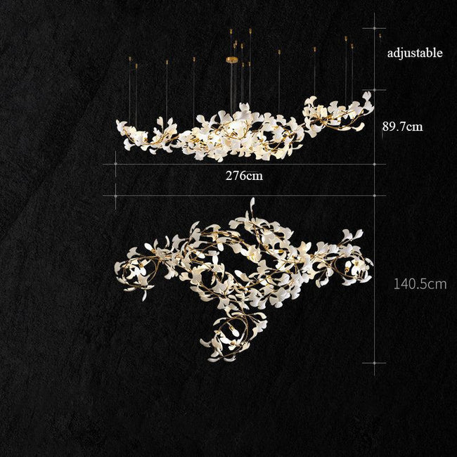 Gingko Porcelain Chandelier, Modern Branch Chandelier