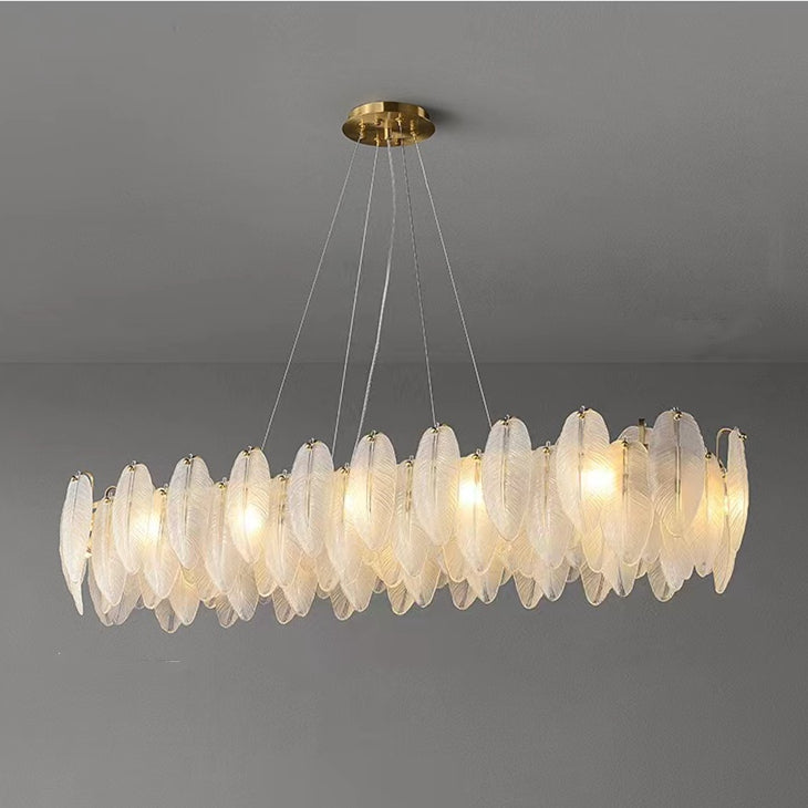 Gilbert Feather rectangular Chandelier, Luxury Chandelier Bedroom