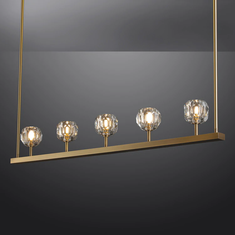 Boule De Cristal Smoke Glass Minimalist Linear Chandelier 48"