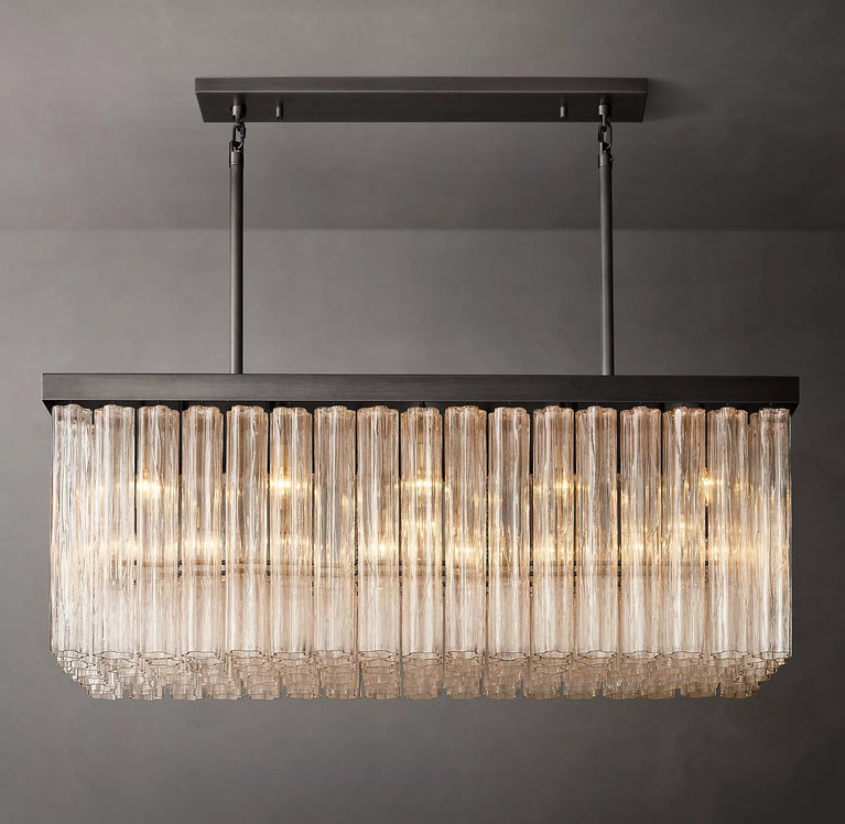 Caesar Glass Tube Linear Chandelier 54"