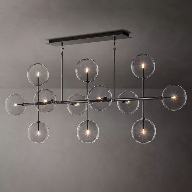 Sierra Glass Globe Modern Linear Chandelier 72"W