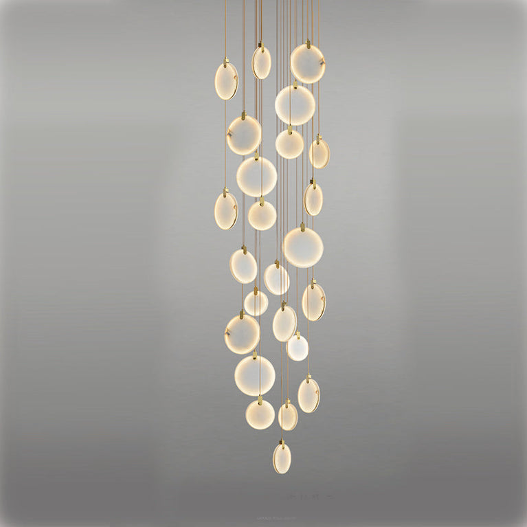 Queenie Marble Disc Round Chandelier For Loft