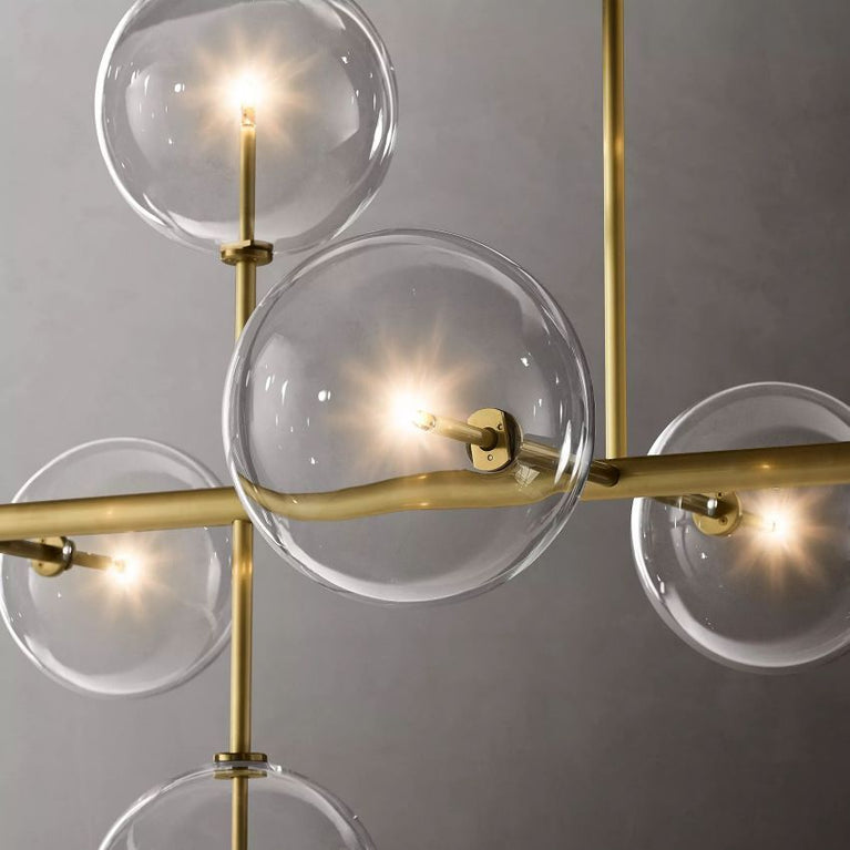 Sierra Glass Globe Modern Linear Chandelier 72"W