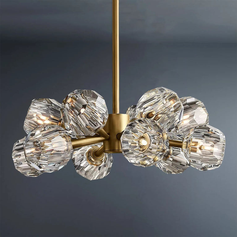Boule De Crystal Ball Clear Glass Round Chandelier 24"
