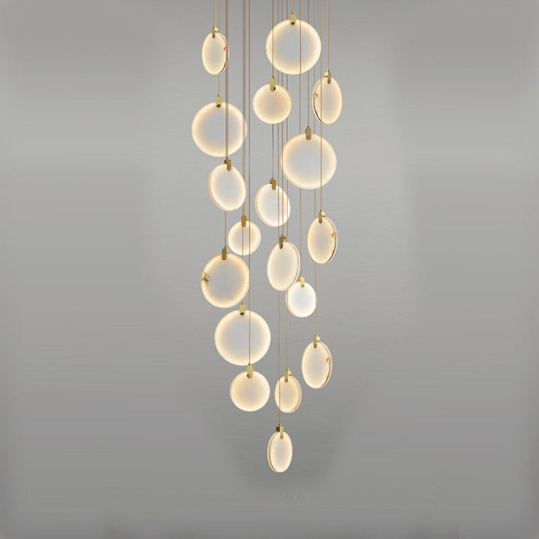 Queenie Marble Disc Round Chandelier For Loft