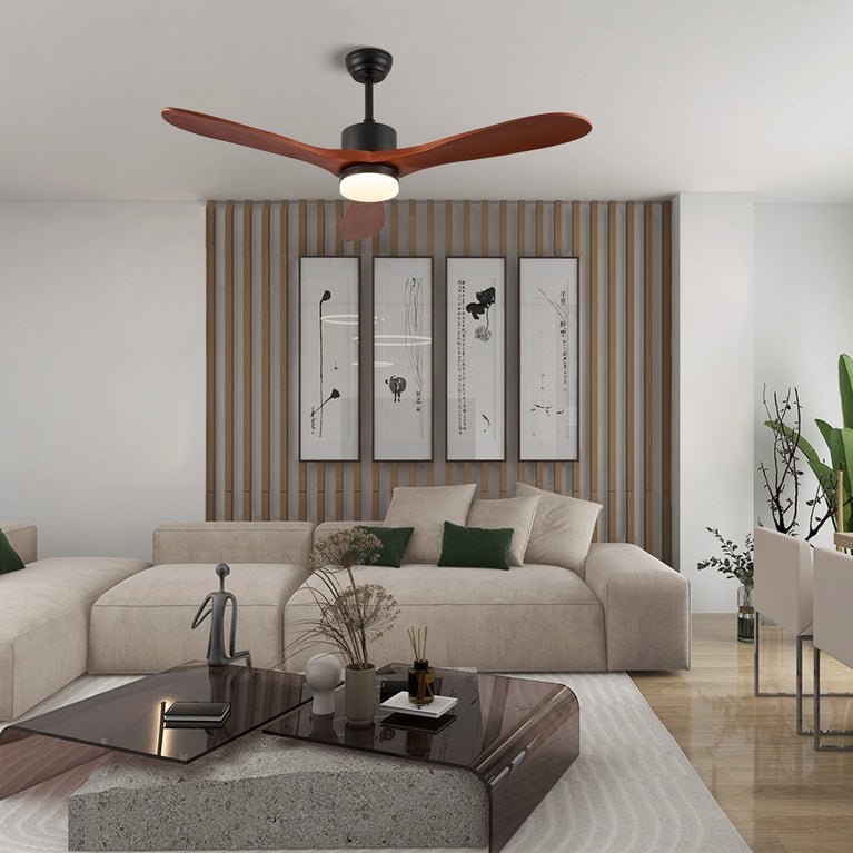 Maeve 52hhhhVintage Smart Ceiling Fan APP-Controlled. LED dimming fan chandelier