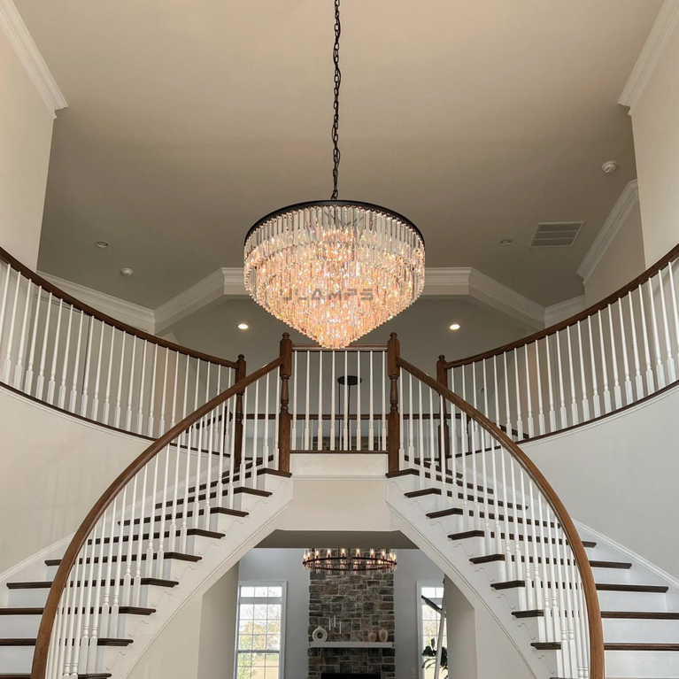 Clavel Crystal Round Chandelier for Living Room, Interior lighting