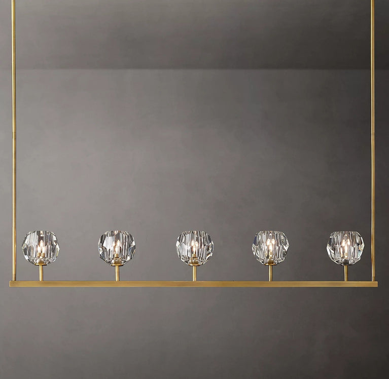 Boule De Cristal Clear Glass Minimalist Linear Chandelier Light 48"