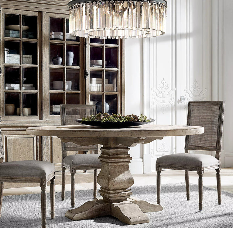 Clavel Crystal Round Chandelier Brass 32"/43", Home Decor Light Fixtures
