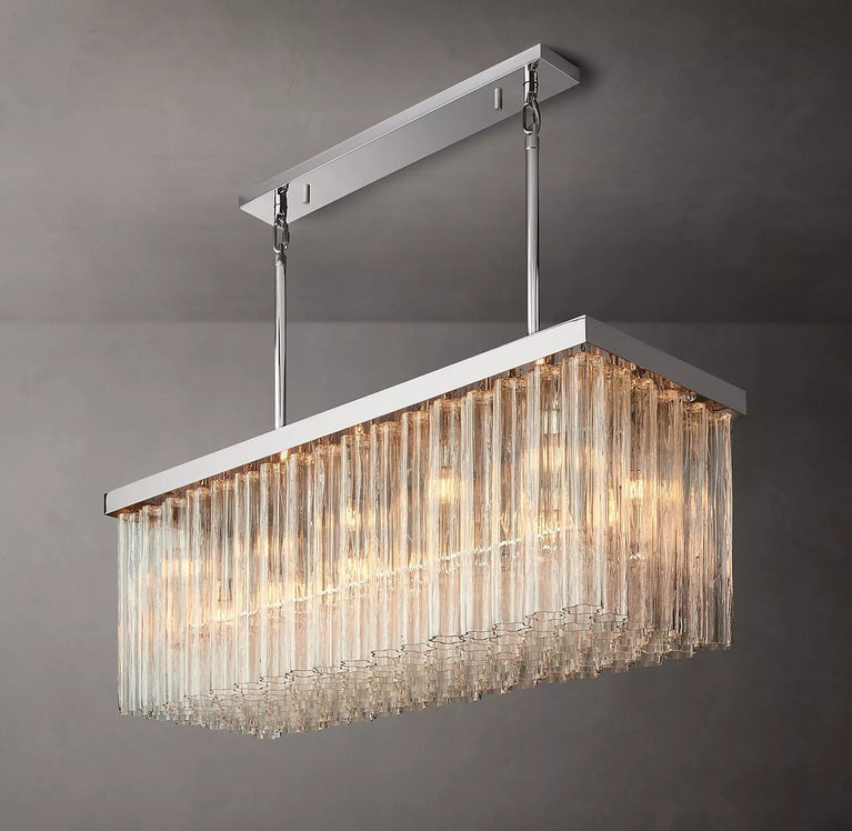 Caesar Glass Tube Linear Chandelier 54"