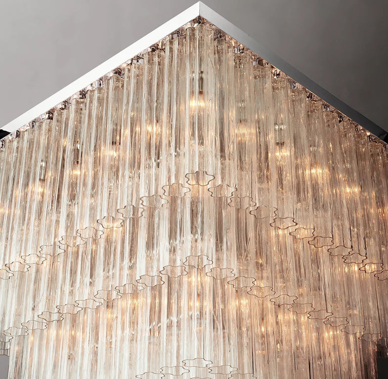 Caesar Glass Tube Square Chandelier 45"