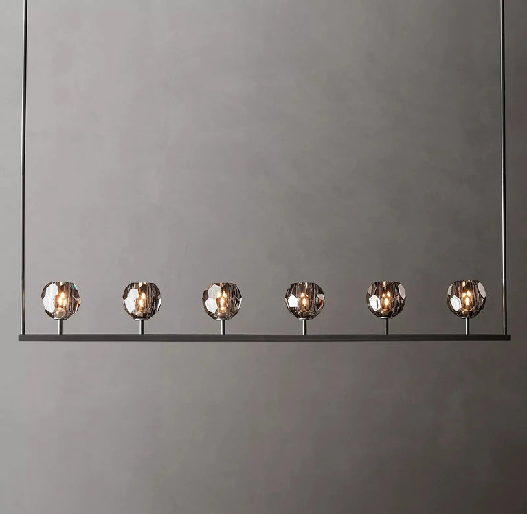 Boule De Cristal Smoke Glass Minimalist Linear Chandelier 60"