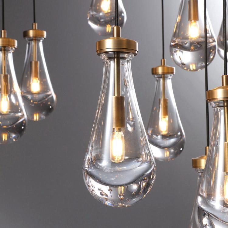 RAINDROP Drew Round 31-Light Long Chandelier For Staircase