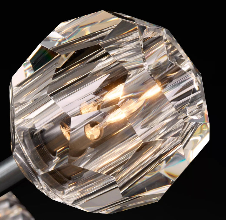 Boule De Cristal Clear Glass Ball Modern Round Chandelier Light 36"
